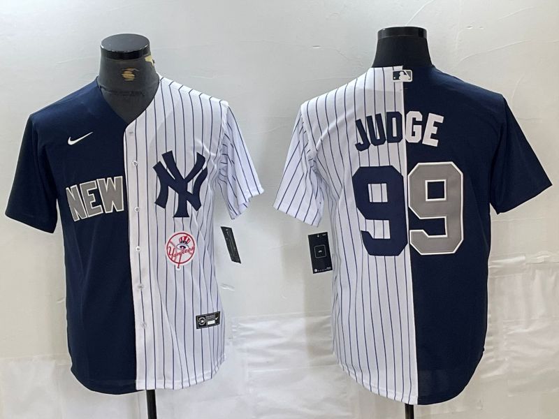 Men New York Yankees 99 Judge Blue White 2024 Nike Game MLB Jersey